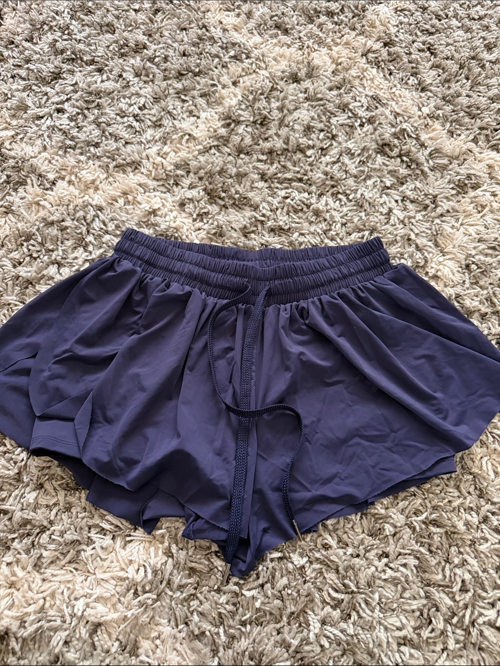 Women’s M Navy Blue Athletic Shorts with Drawstring Waist